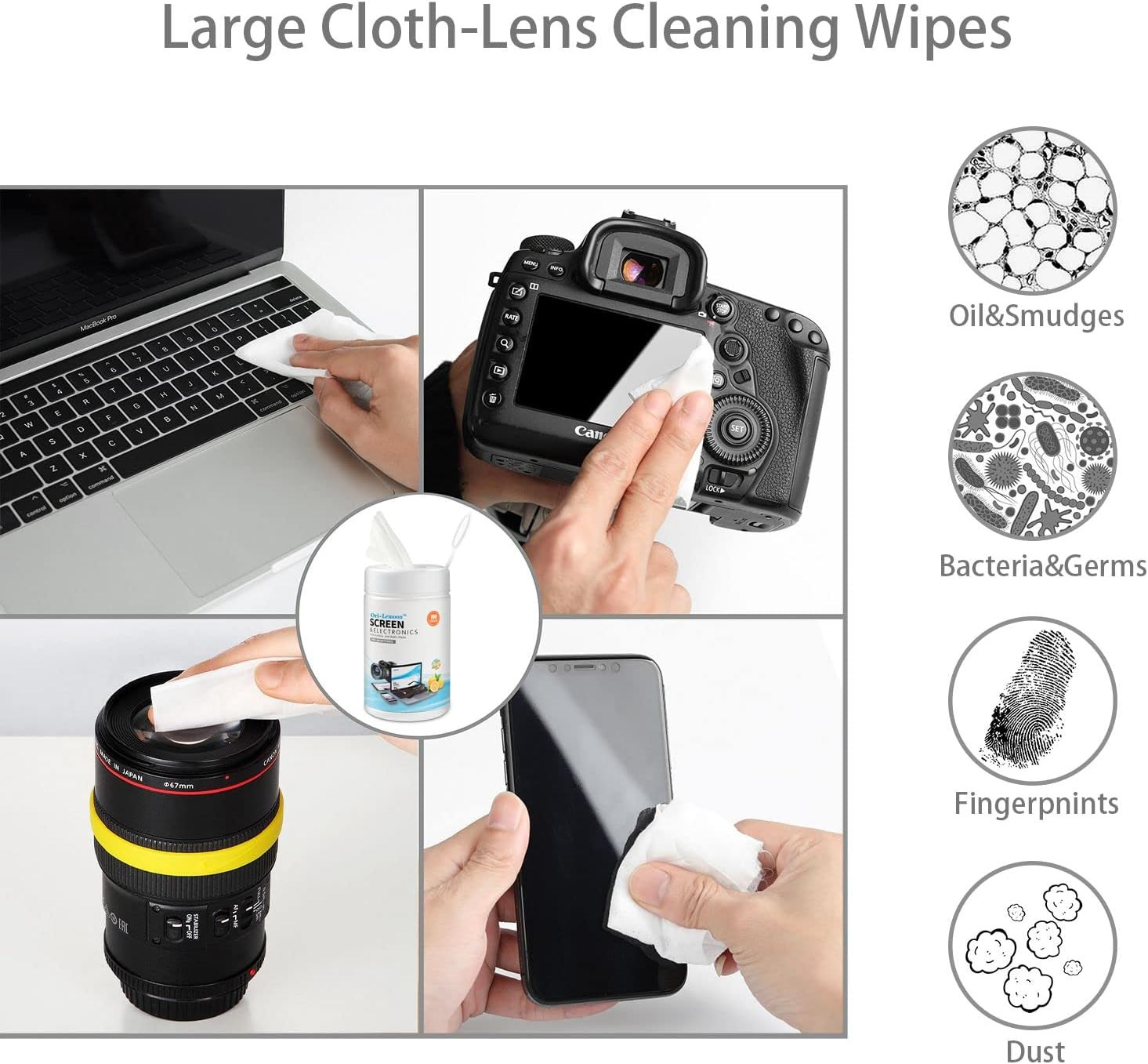 Monitor Wipes, Pre-Moistened Computer Screen Wipes for Electronics, Computer Mon