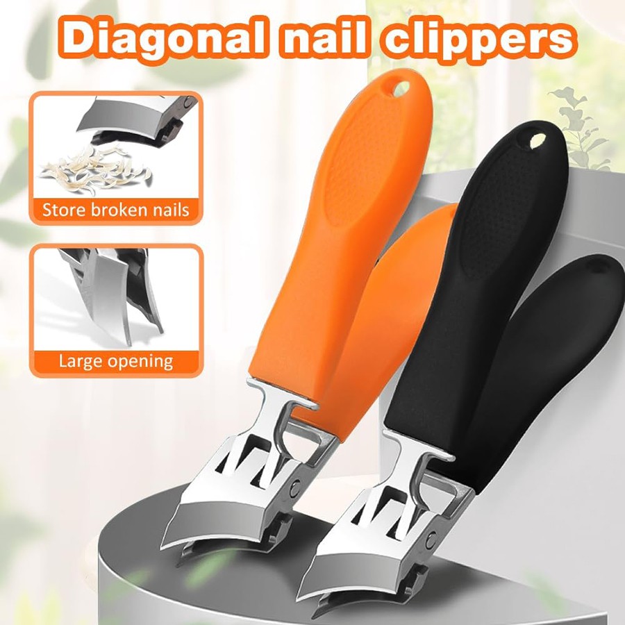 2026 Wide Jaw Opening Anti-Splash Slanted Nail Clipper, Curved Nail Clipper