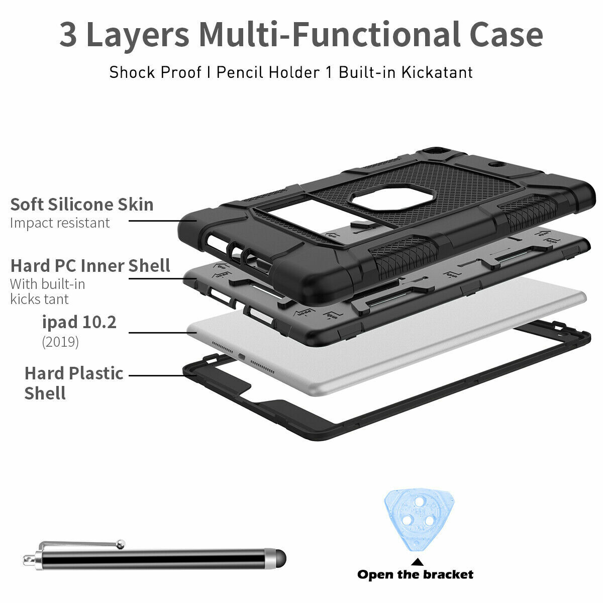 Case For Apple iPad 9th Generation 10.2" Heavy Duty Cover+Screen Protector+Pen