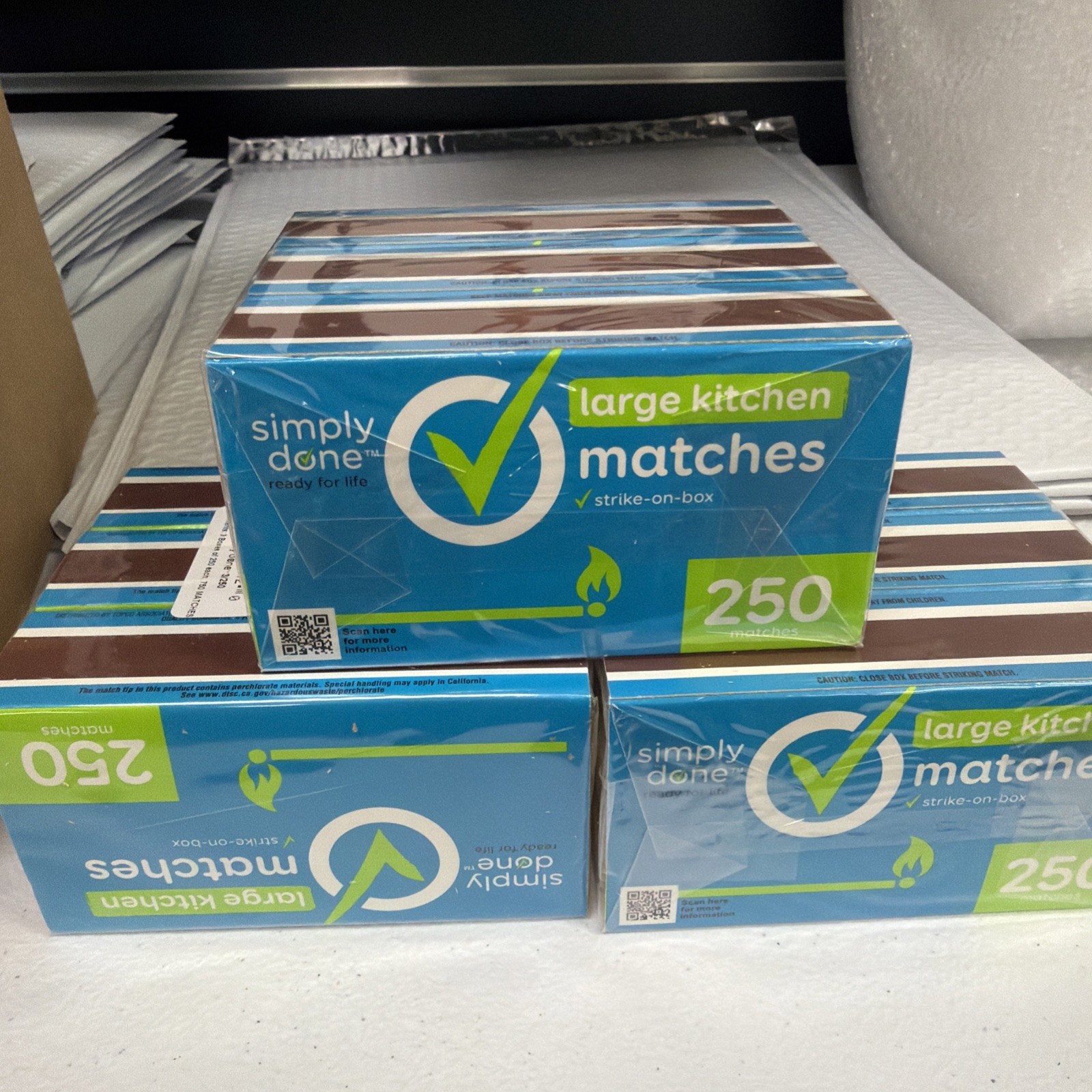 3 x STRIKE on BOX 250ea Large Kitchen MATCHES Simply done3 Packs