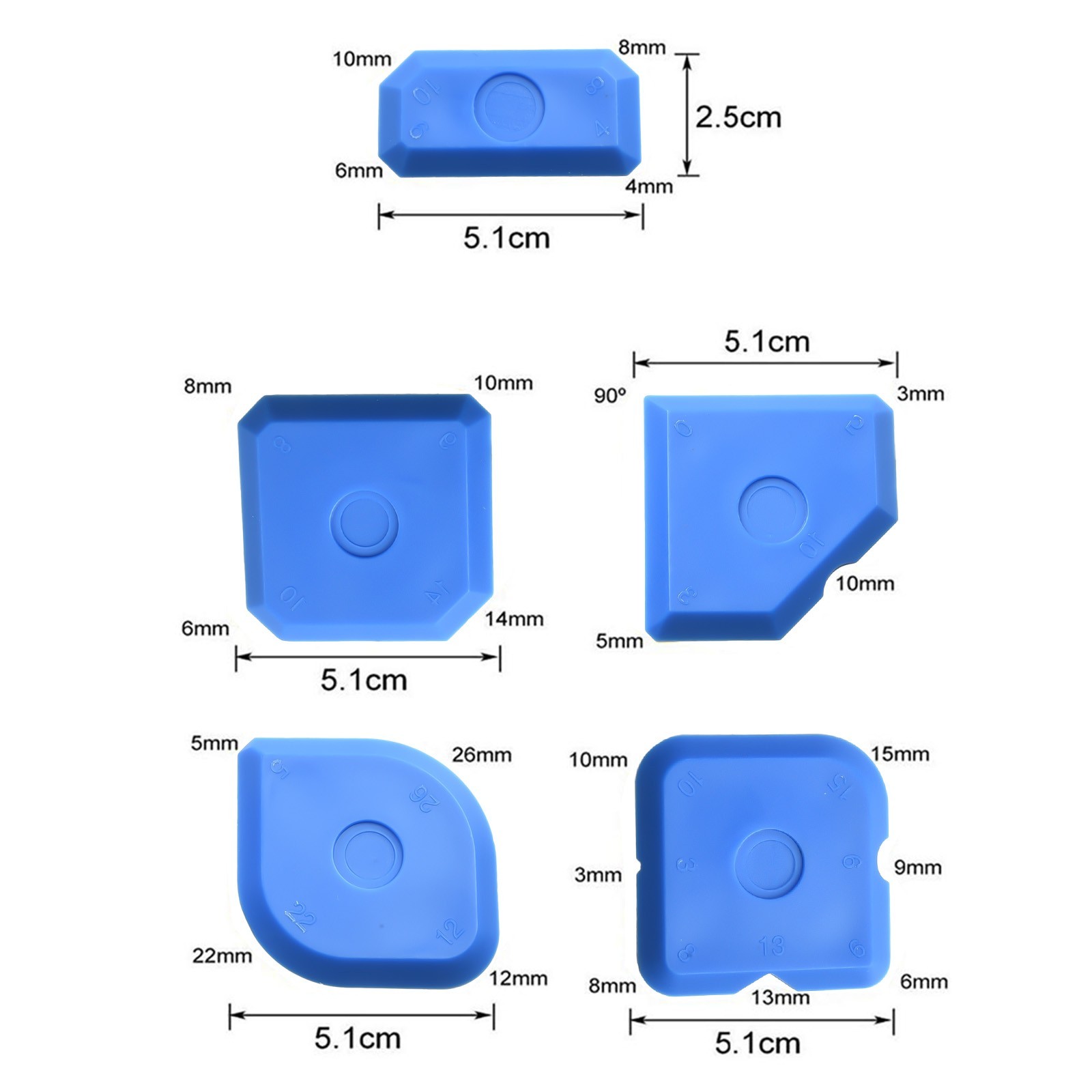 Easy and Efficient Silicone Application with 5 Piece Spreader Tool Set