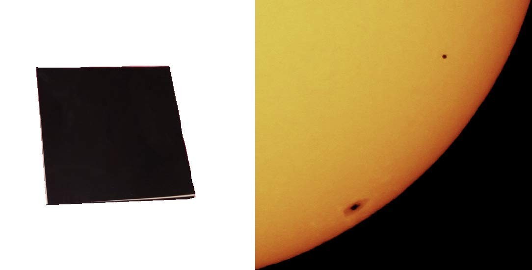 4"x4" Solar Filter Sheet for Telescopes, Binoculars and 4 Inches, black