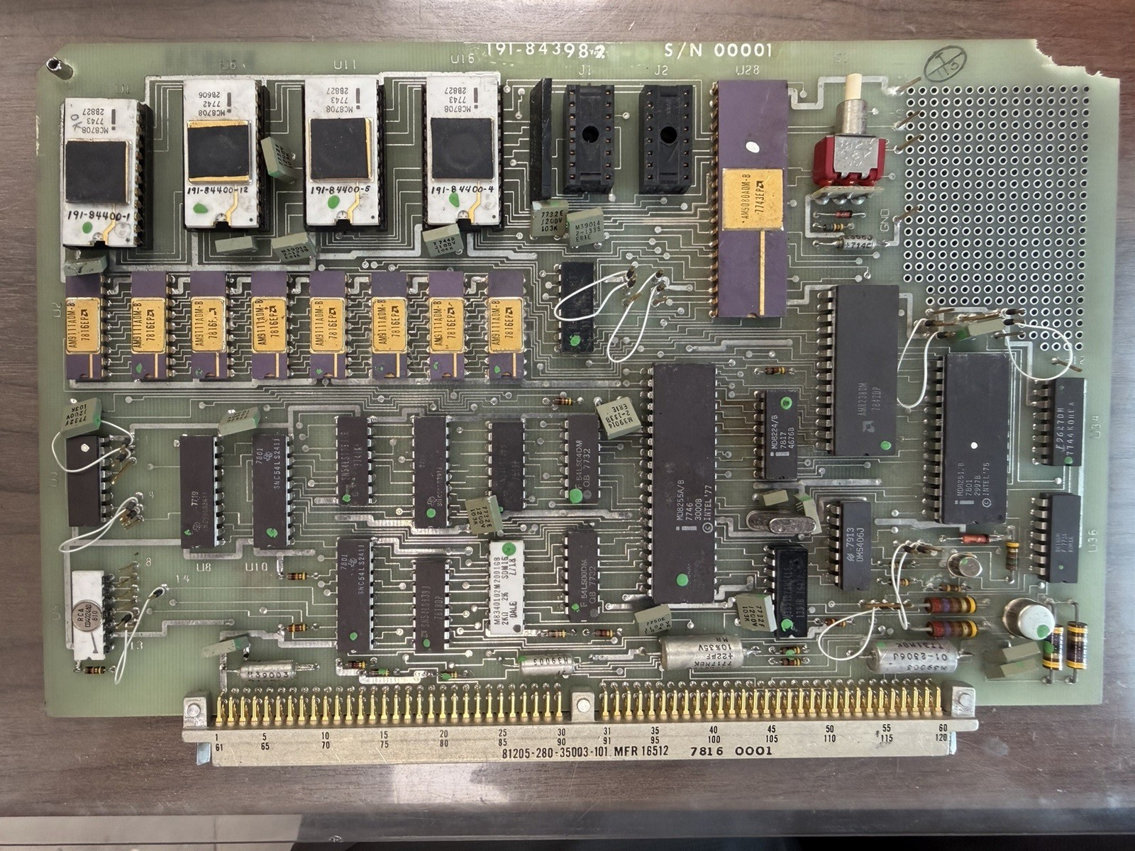 Rare 1978 Tektronix Mil Spec Board w/ AM9080ADM MC8708 and AM9111ADM Chips 2
