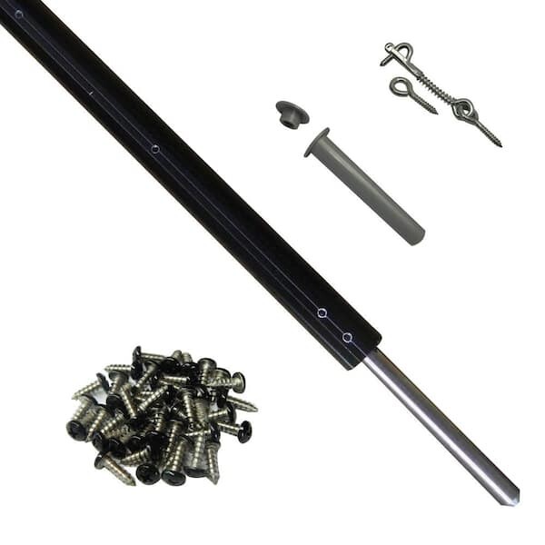 4 ft. Pool Fence Spare Pole – Black with Steel Pin for 1/2" Hole NEW