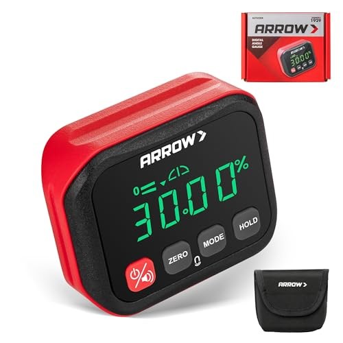 ARROW Digital Angle Gauge with Magnetic Base for Table Saw, Woodworking, Pipe