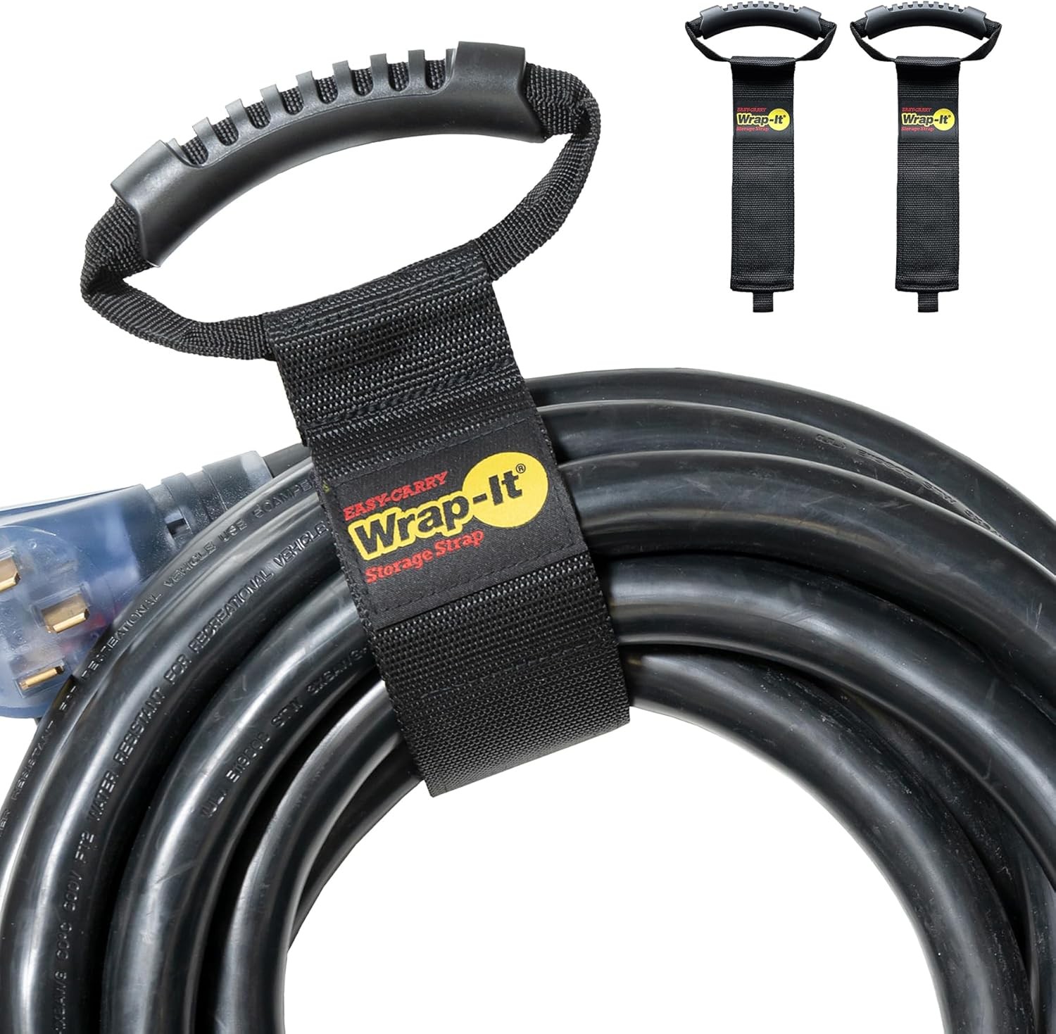 Easy-Carry Wrap-It Storage Straps - 22” (2-Pack) – 22 (2 Pack), Black