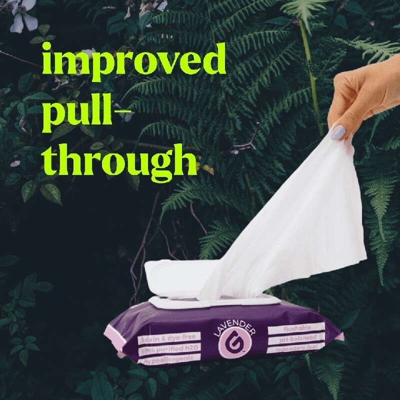 Flushable Butt White Wipes Lavender Scented Biodegradable 150 Count Soft Strong