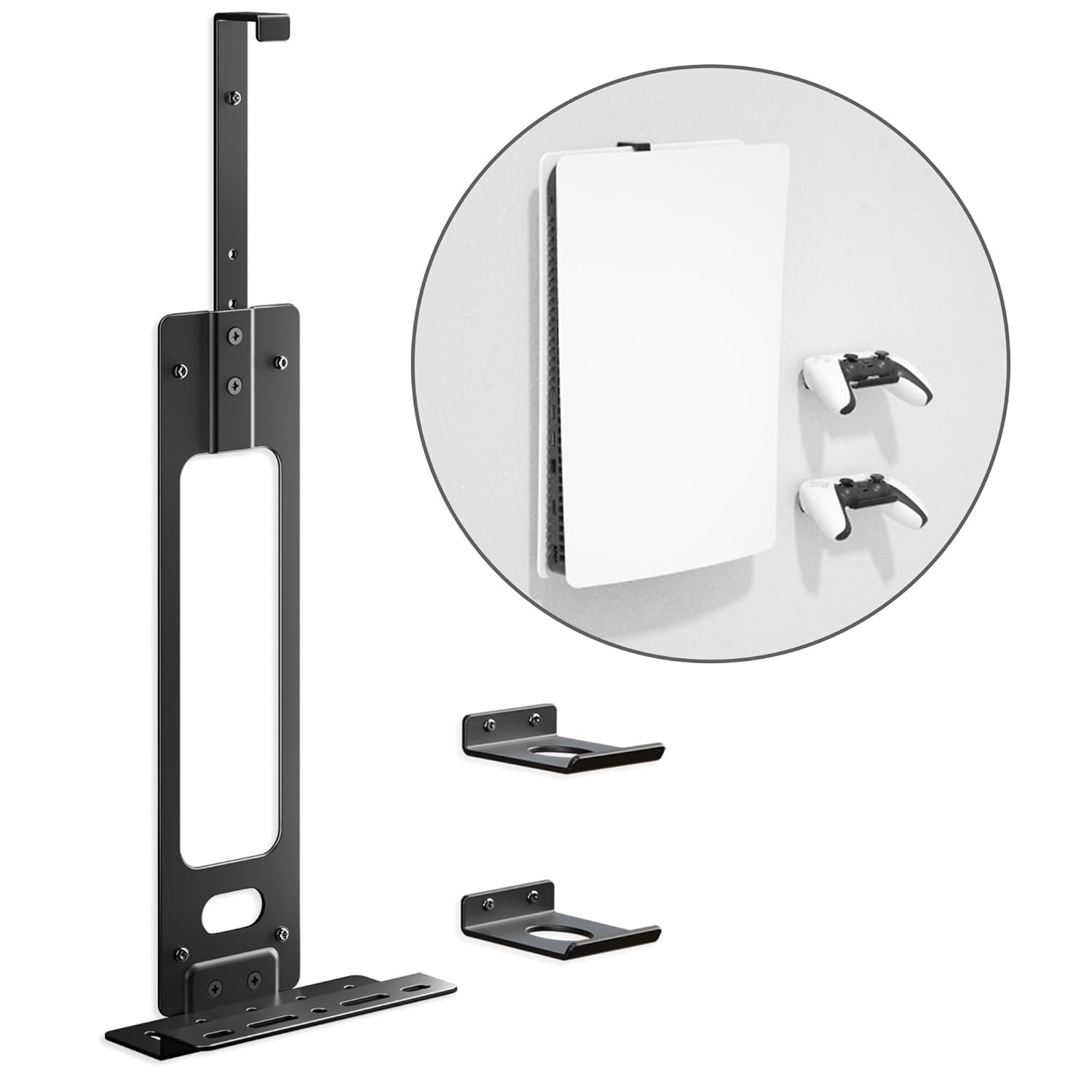 Upgraded Adjustable Console Holder Wall Mount for PS5 Black Gaming Stand for
