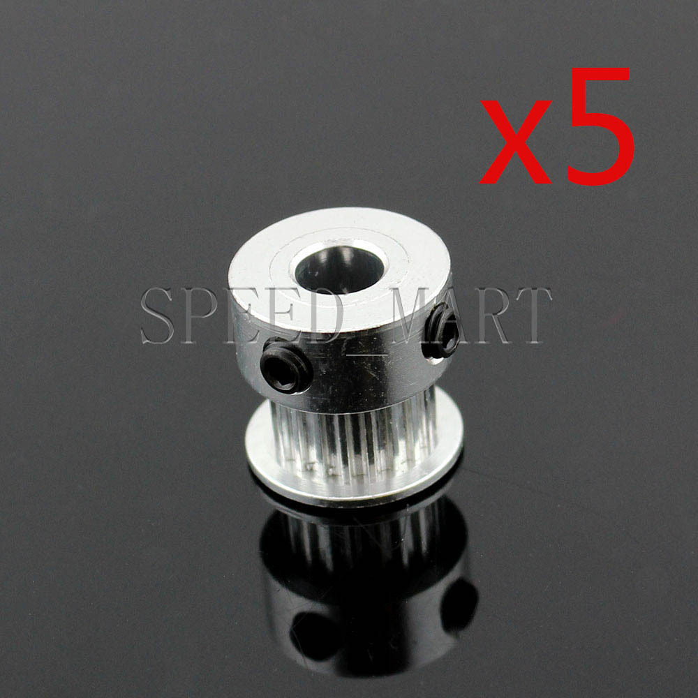 5pcs MXL Aluminum Timing Belt Pulley 20 Tooth 4mm Bore 0.08" Pitch Stepper Motor
