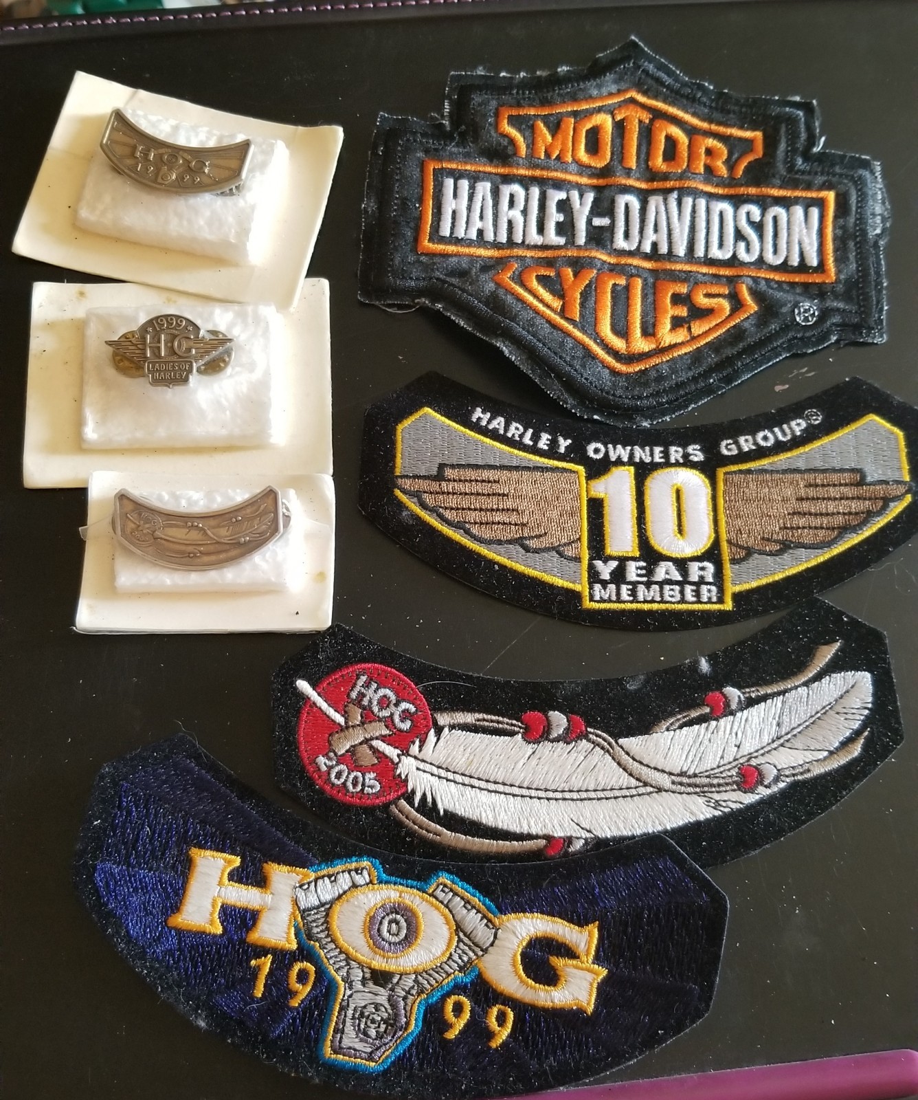 Vintage Harley Owners Group H.O.G. Patch & Pin Lot