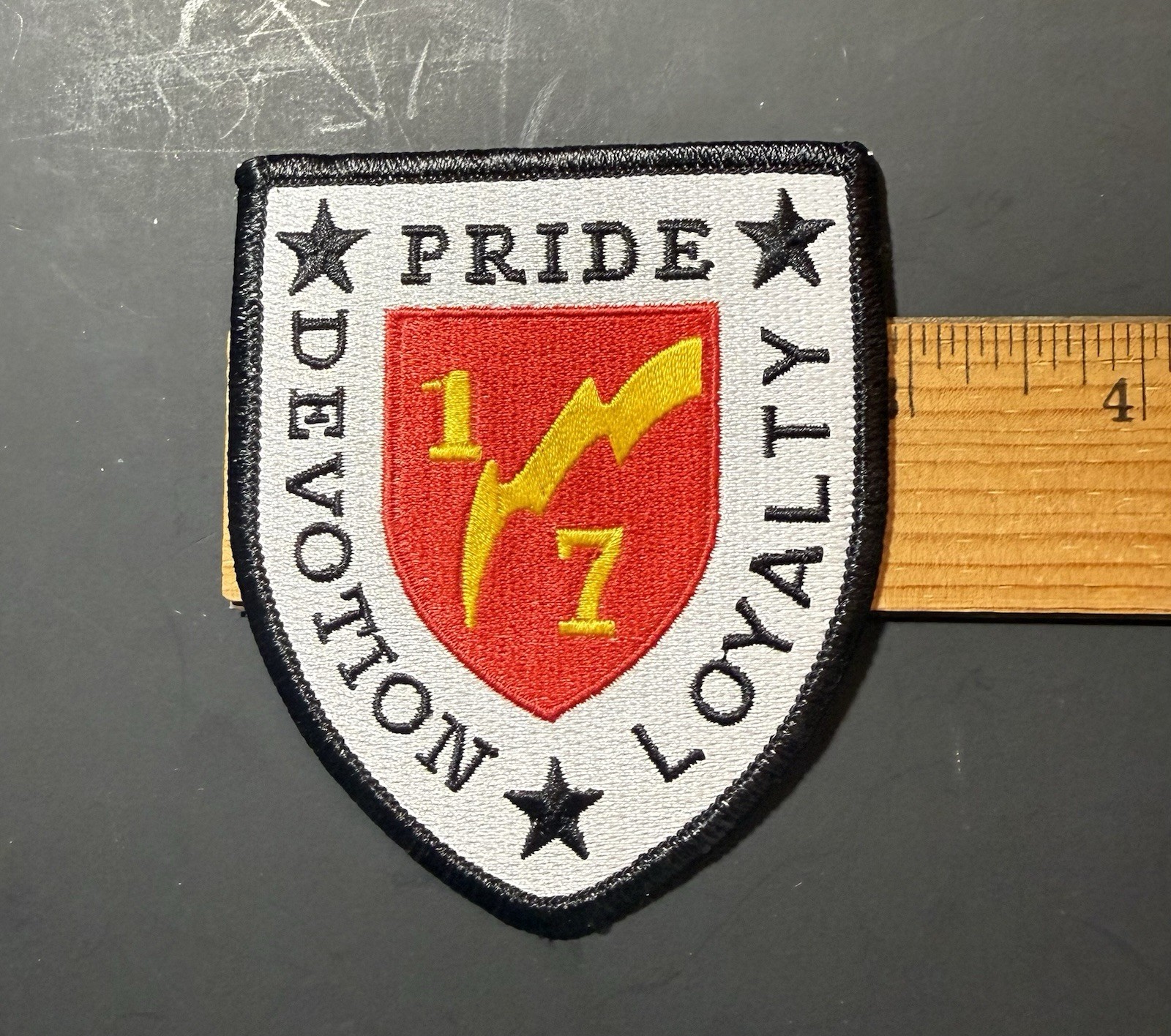 4" MARINE CORPS 1ST BATTALION 7TH MARINES PRIDE DEVOTION LOYAL EMBROIDERED PATCH