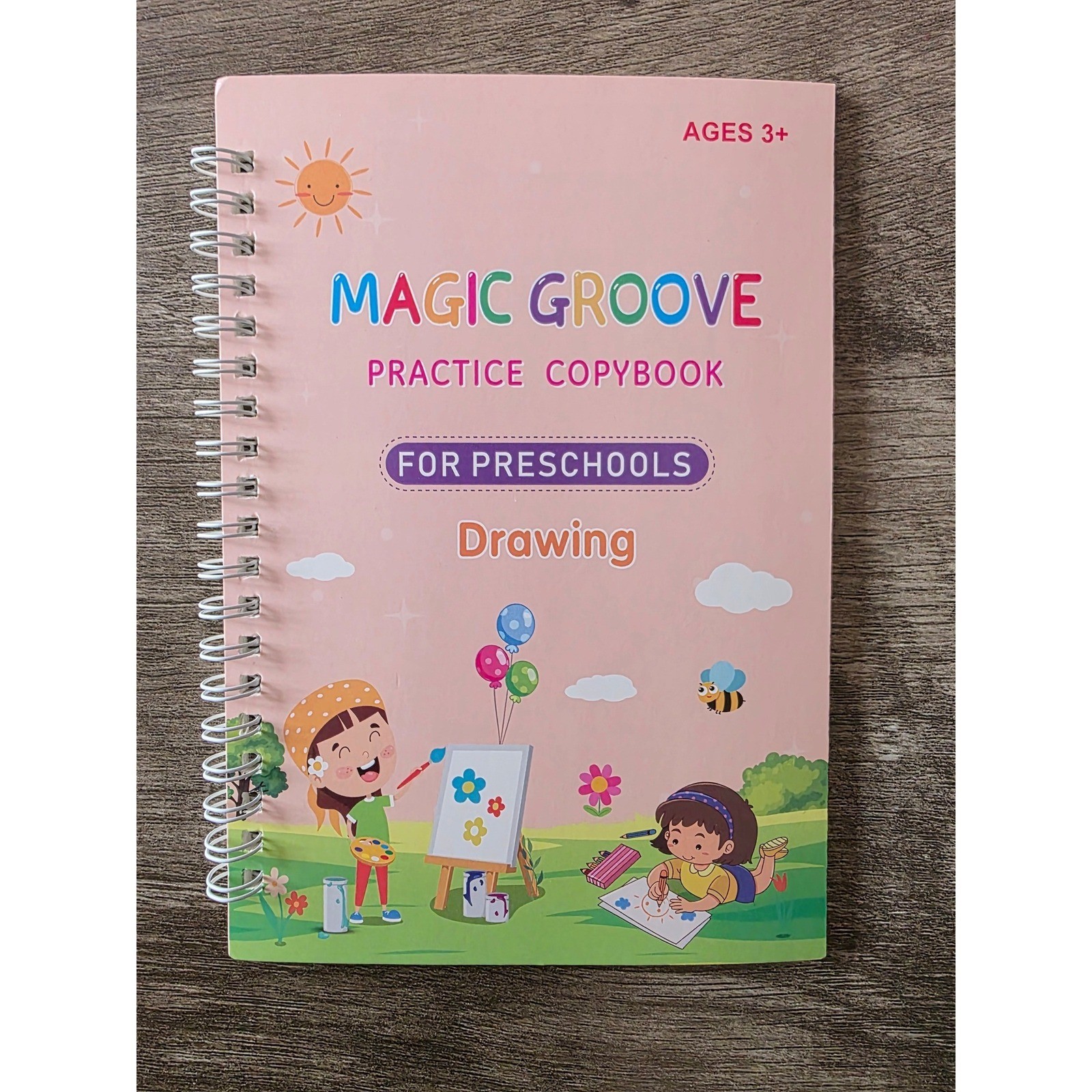 Magic Groove Practice Copybook Set of 3 Preschool Math Alphabet Drawing Ages 3+