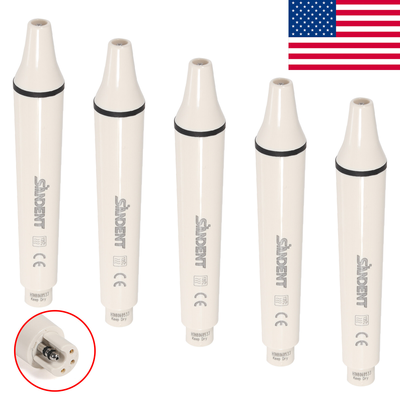 1-5 SANDENT Dental Ultrasonic Piezo Scaler Handpiece Perio Fit EMS Woodpeker E1