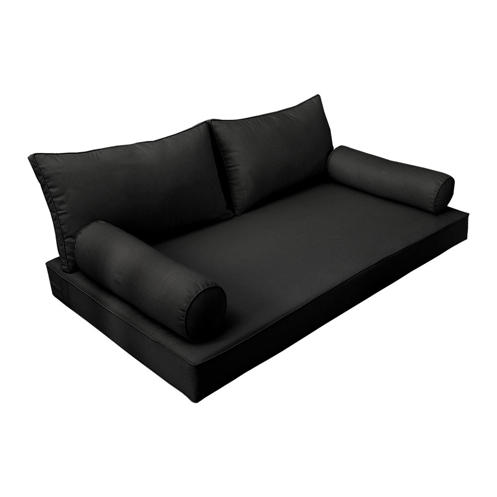 |SLIPCOVER ONLY|S2 Daybed Mattress Bolster Backrest Covers Piped Trim Full AD109