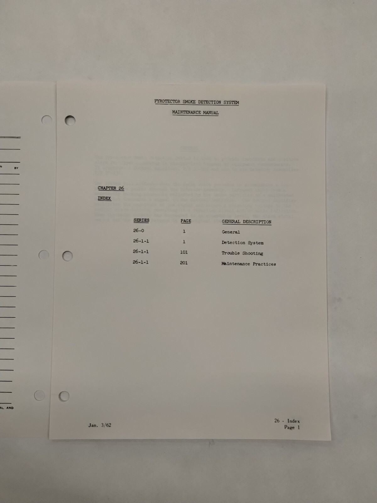 Pyrotector Incorporated Smoke Detection System Maintenance Manual-Original