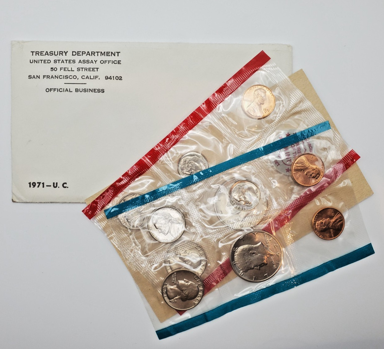 1972 U.C Mint Set 11 Coins With Envelope Uncirculated Treasury Department
