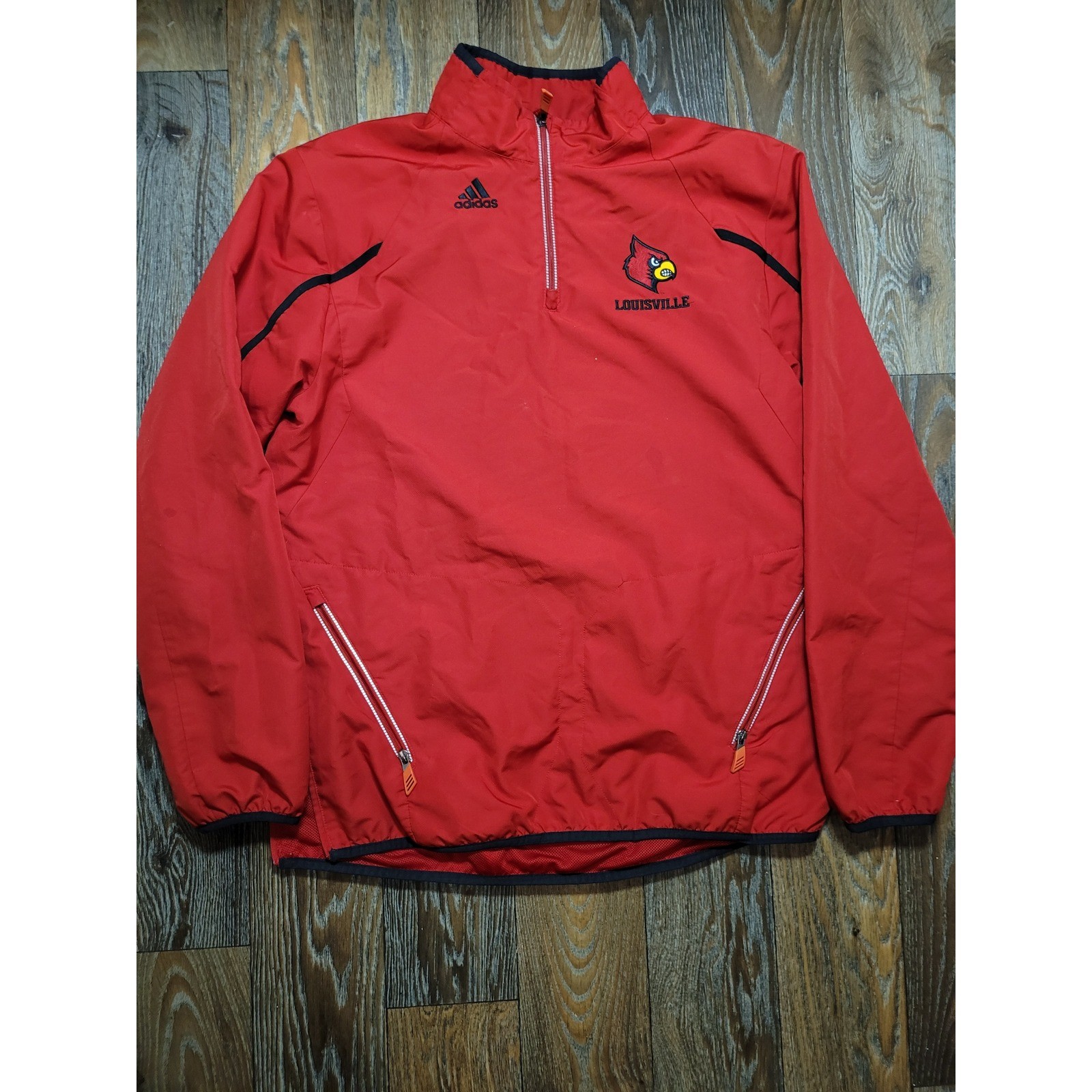 Adidas Louisville Cardinals Climaproof Quarter Zip Jacket Mens Medium Red