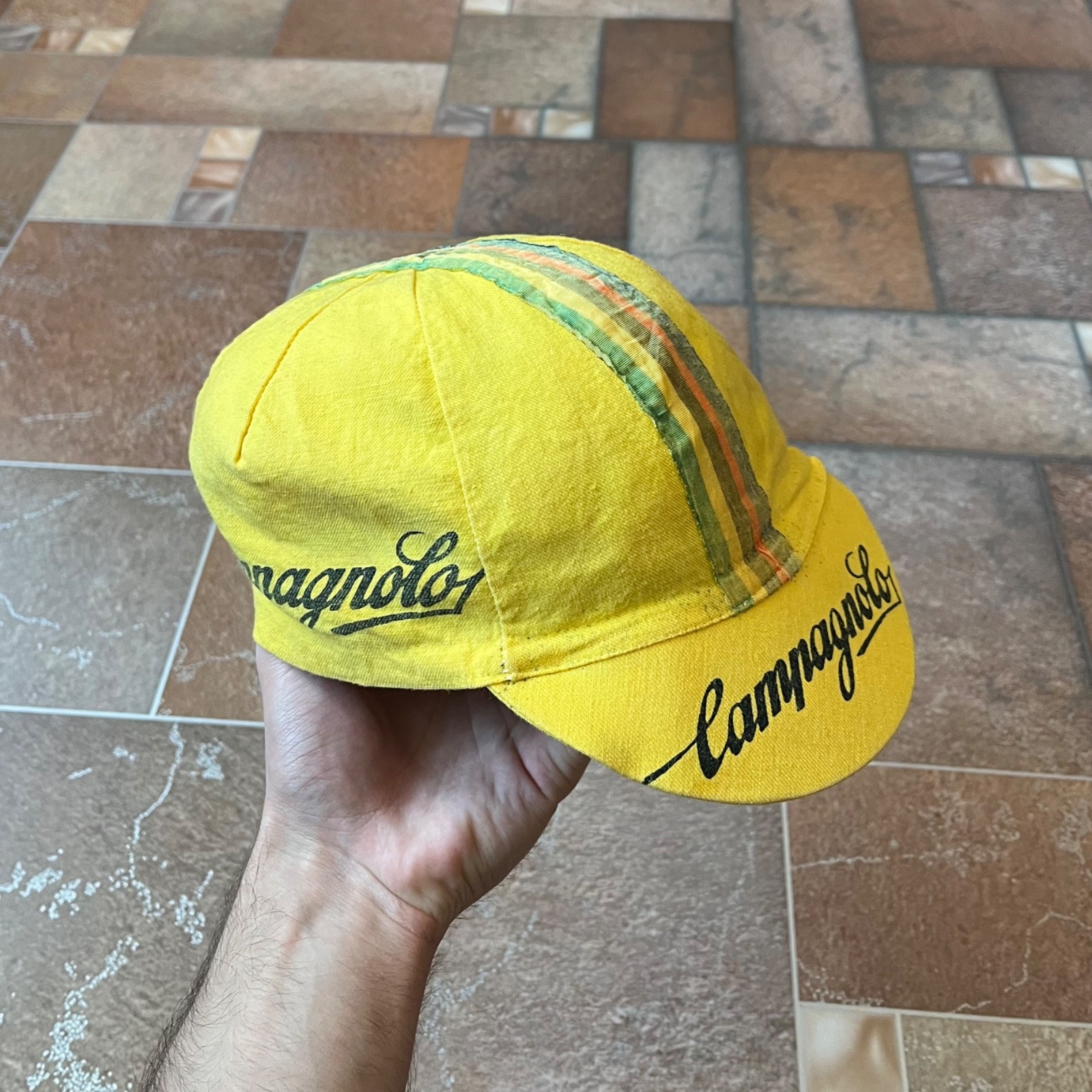Rare Vintage 1980s Campagnolo Bicycle Cycling Cap Road Bike Hat