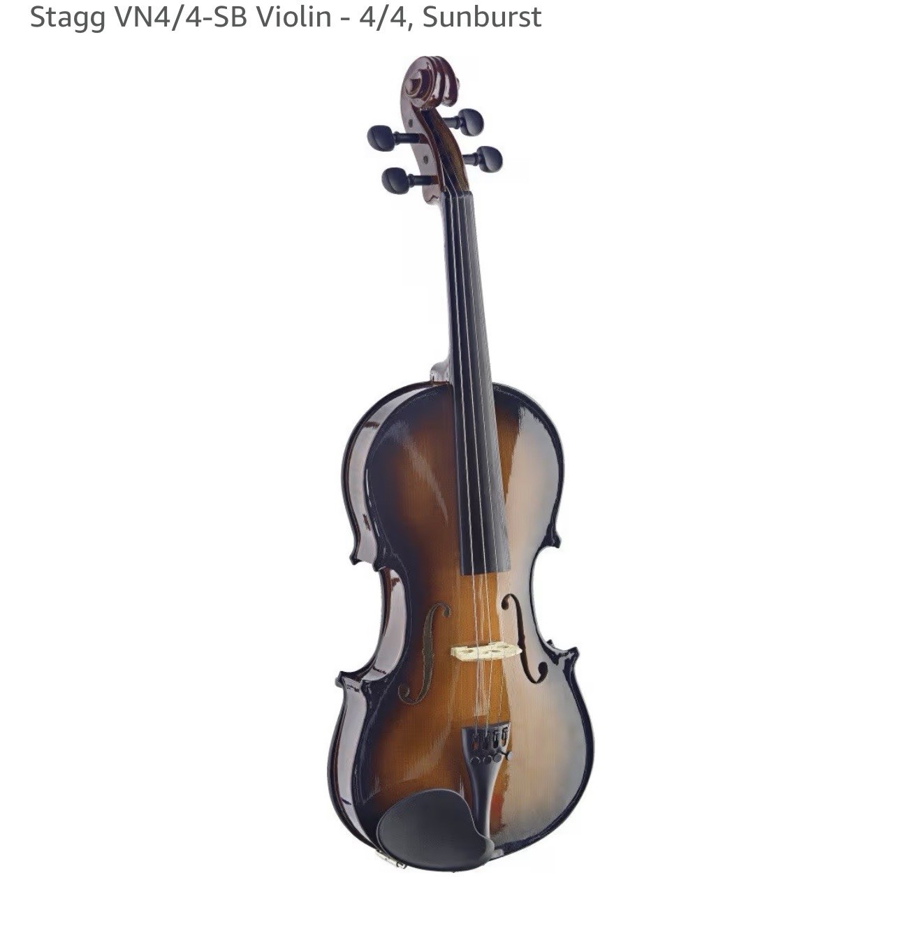 Stagg VN4/4-SB Solid Spruce Top Deluxe 4/4 Full Size Violin Ensemble - Sunburst