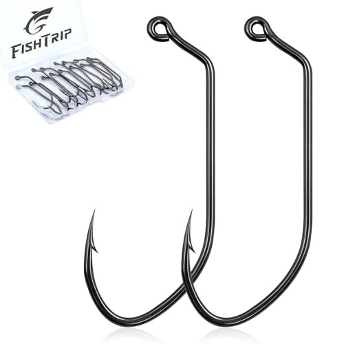 60-Degree Jig Hooks, 50/100pcs Fishing Aberdeen Long Shank Hook 1/0_50pcs
