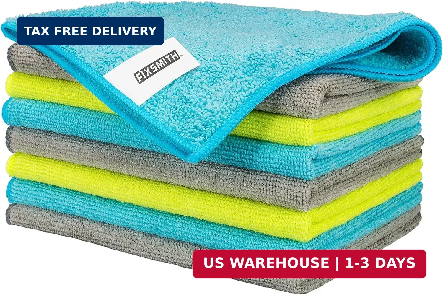 Microfiber Cleaning Cloth - Pack of 8, Size: 12 x 16 in, Multi-Functional Cleani