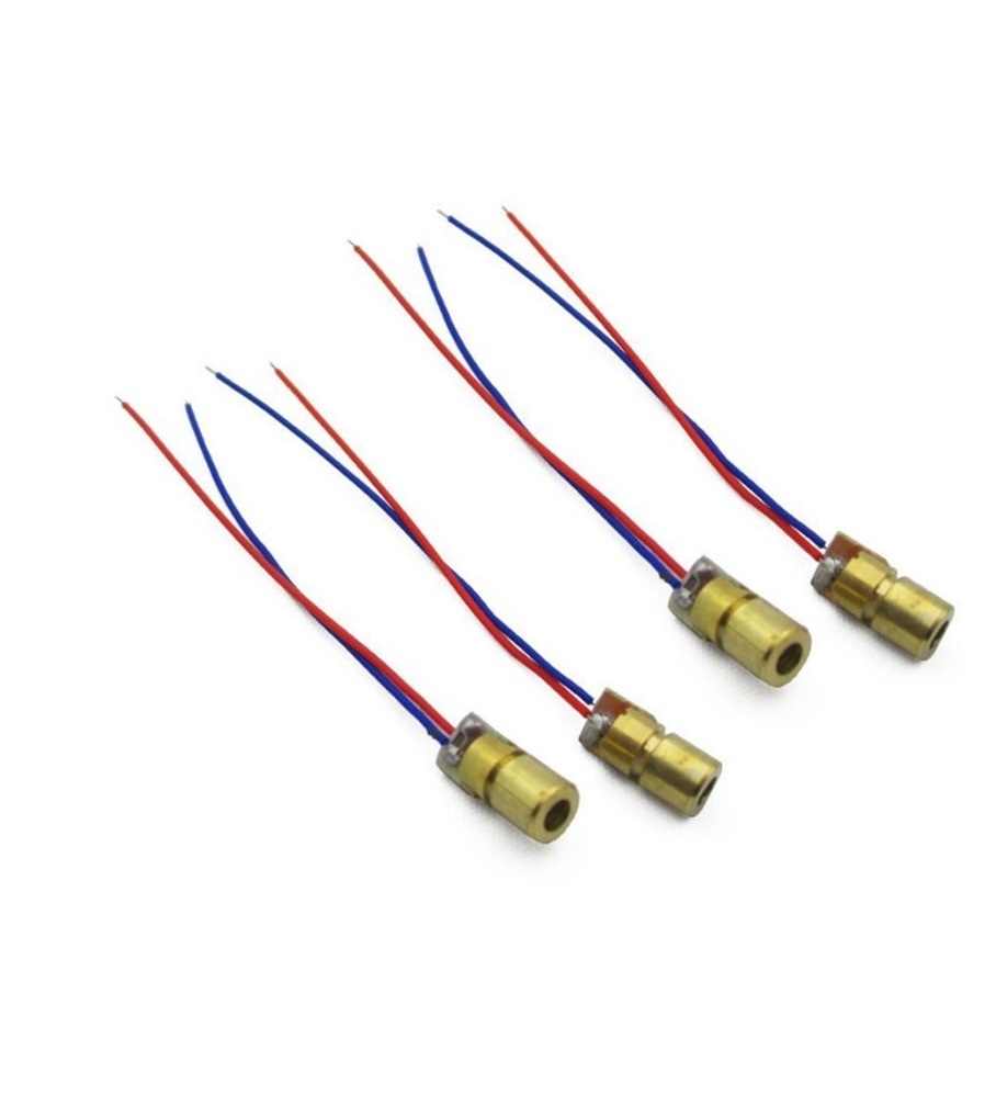 10PCS 650nm 6mm 3V 5mW Laser Dot Diode Module Red Copper Head Mini Laser pointer