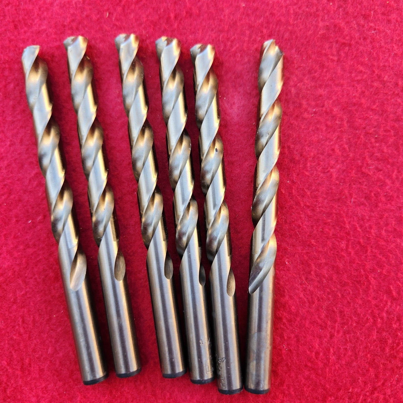 Lot of 6  ITW 13/32" Twist Drill Bits, Cobalt, Jobber Length No. 70326  - new