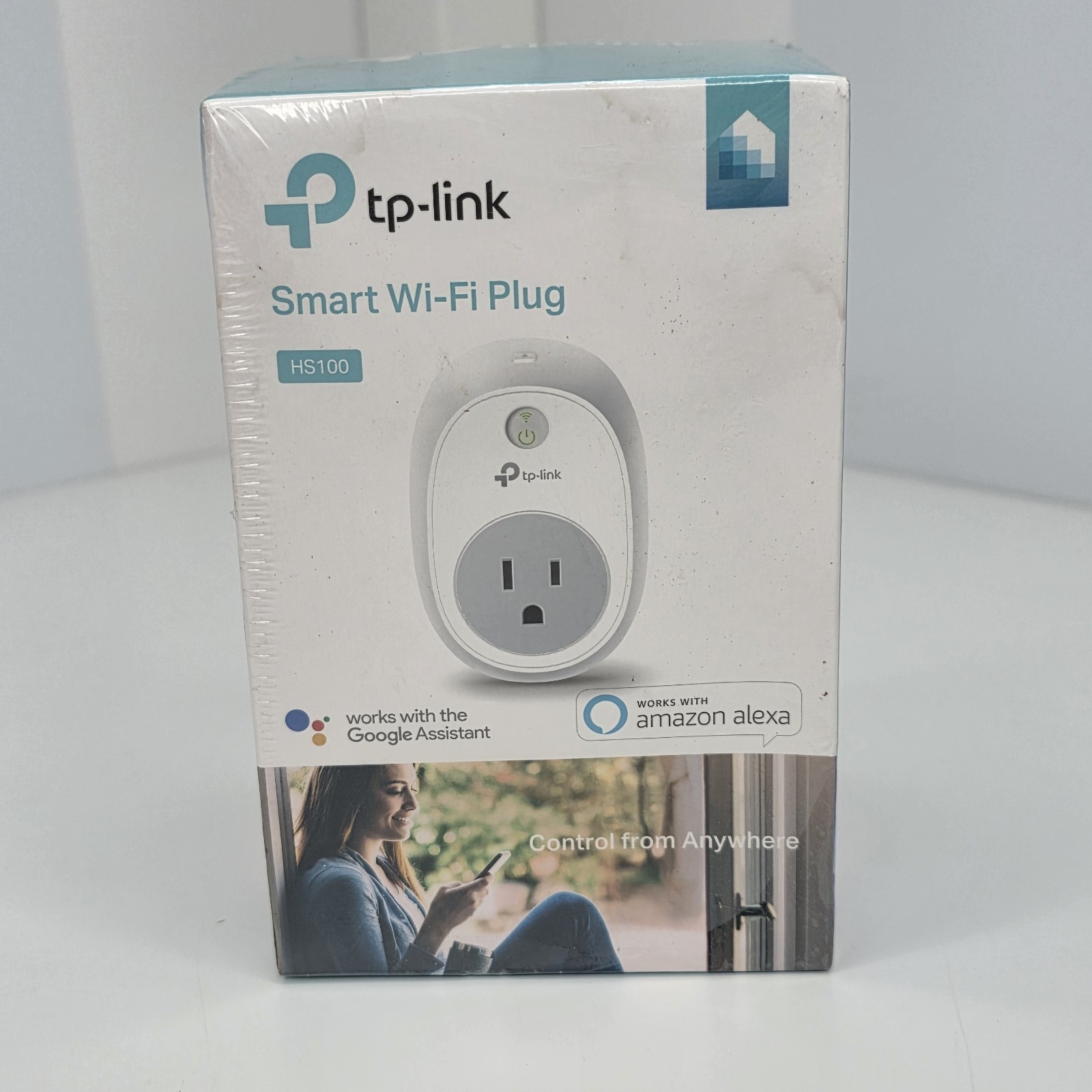 TP-Link HS100 Smart WiFi Plug Compatible W/ Alexa & Google Assistant - White