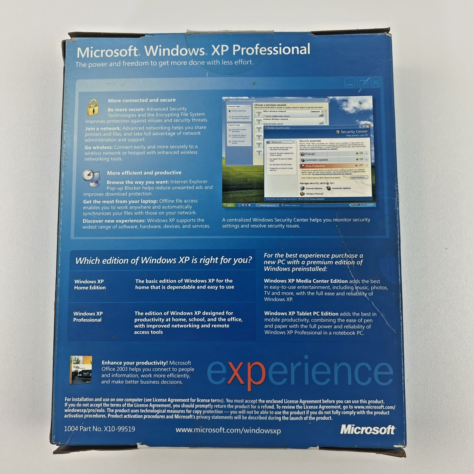 Microsoft Windows XP Professional Upgrade Boxed Retail Software Service Pack 2