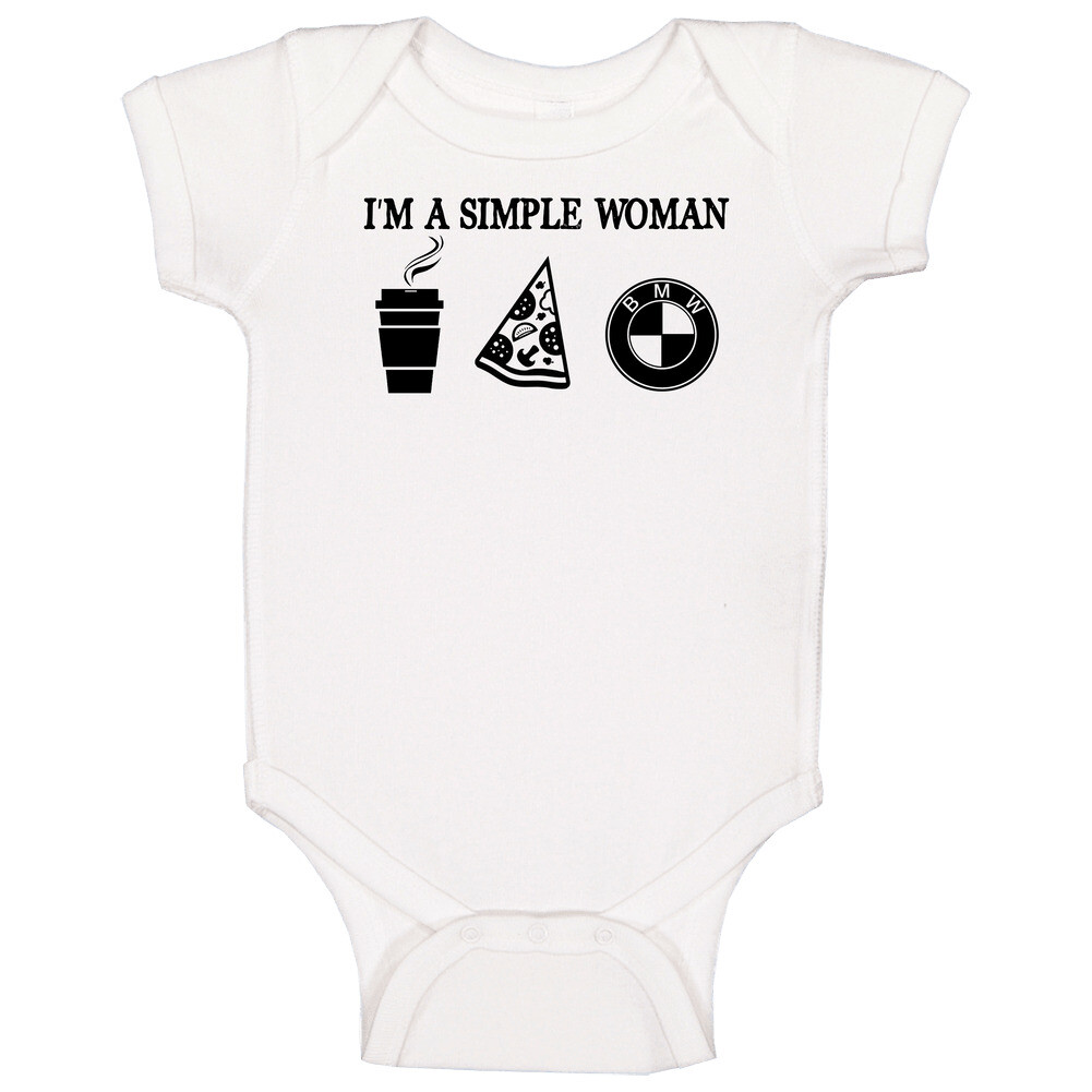 Bmw Simple Woman Coffee Pizza Car Logo Driving Fan Baby One Piece