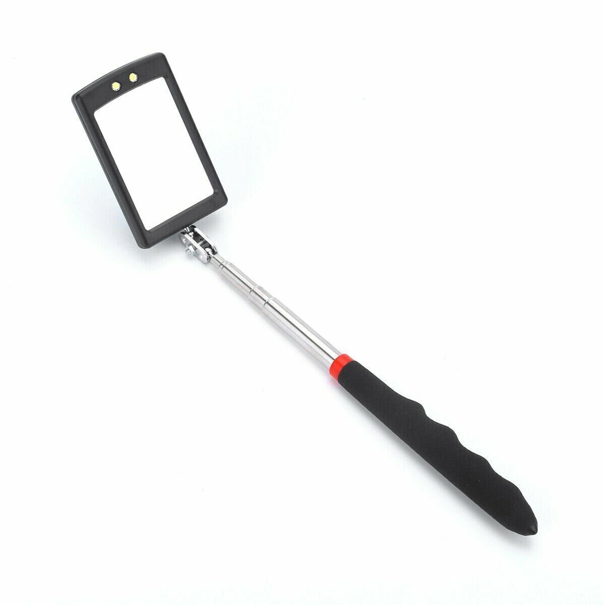 LED Lighted Mechanic Inspection Mirror Telescoping illuminate Swivel Extendable