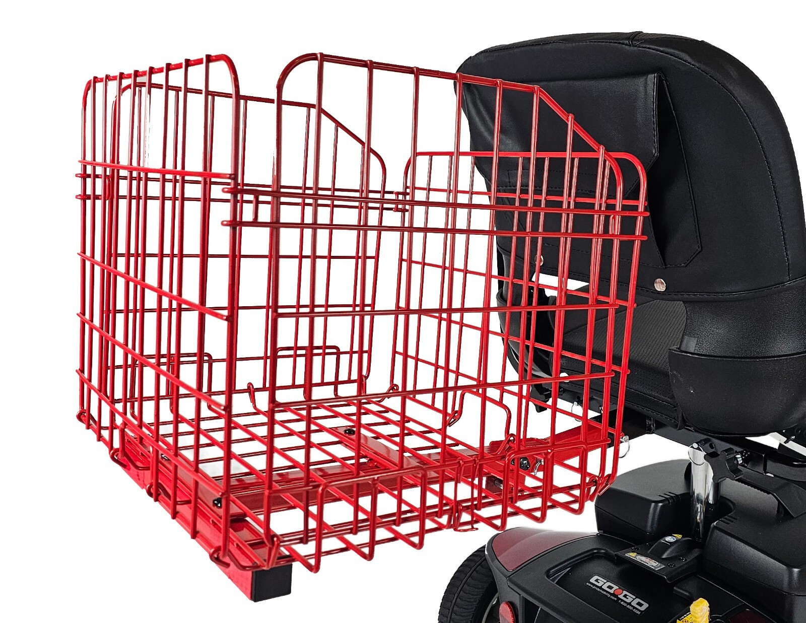 Foldable Folding Scooter Rear Basket & Rear View Mirror Pair BUNDLE - RED
