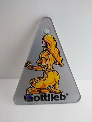 Gladiators Pinball Keychain Gottlieb 1993 Original NOS Plastic Promo Space Lady