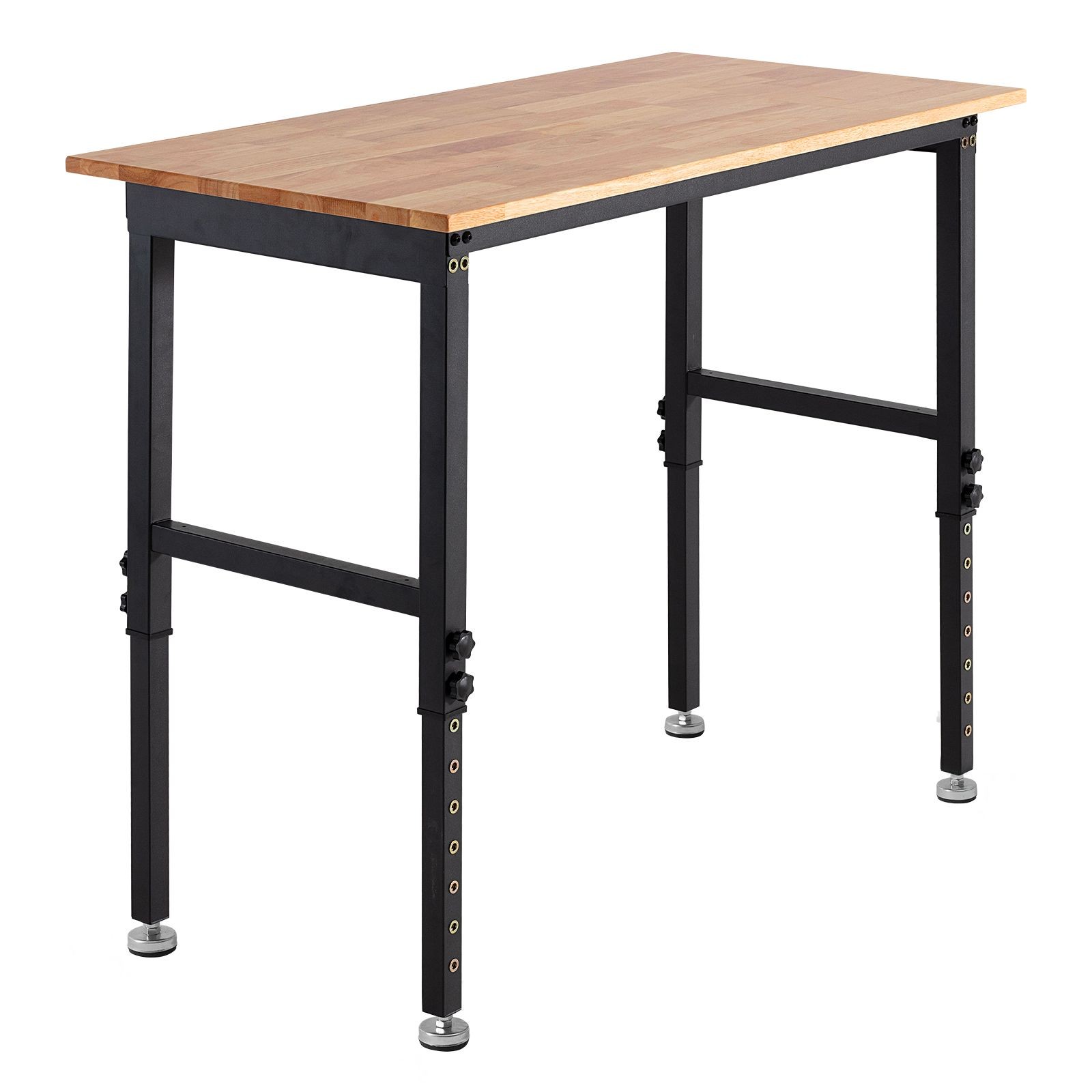 48x24in Oak Workbench 1500lb Steel Frame, Height Adj