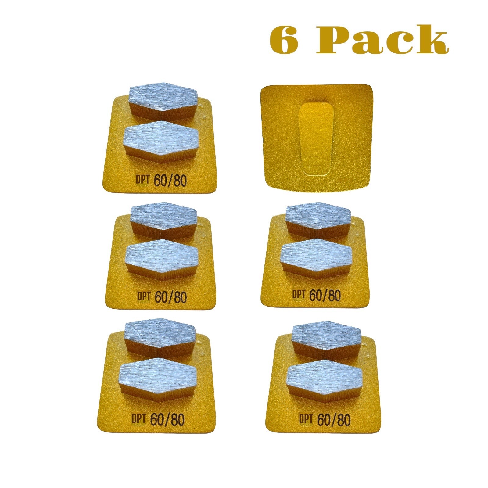 6 Pk for Husqvarna PG series Concrete Grinders Grinding Discs Hard Bond 60 Grit