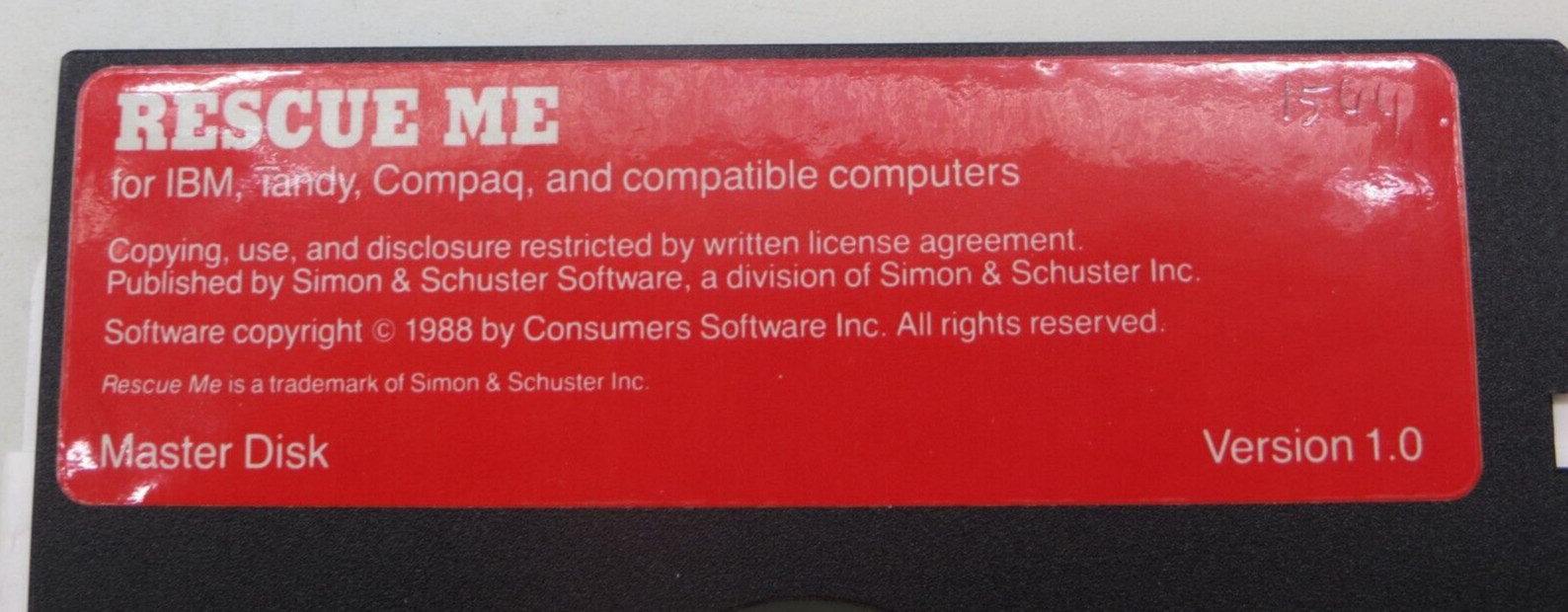 RESCUE ME Version 1.0 for IBM / Tandy / Compaq Computers 5.25" Floppy Disk
