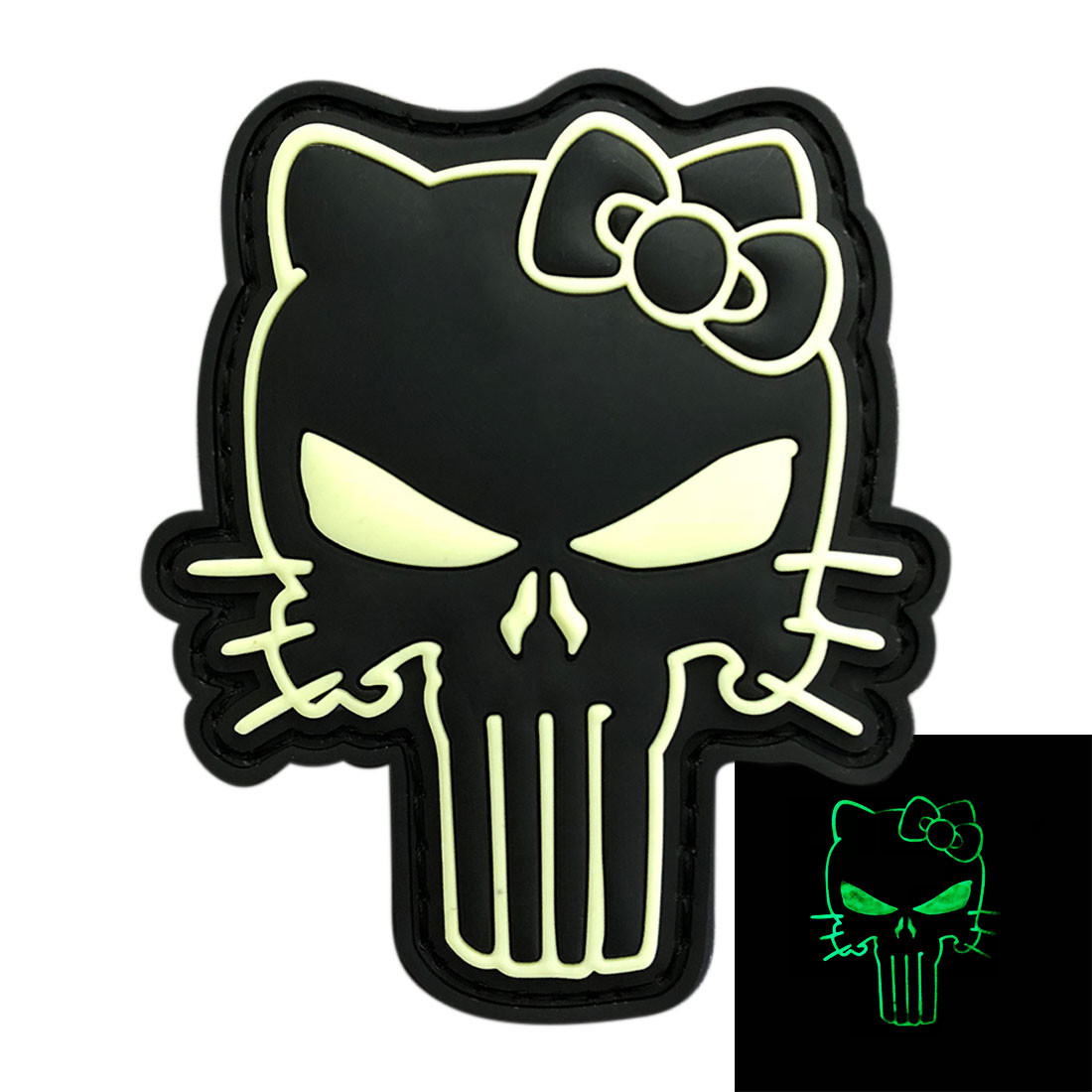 Hello Kitty Morale Hook Patch (3D-PVC Rubber-GLOW DARK)