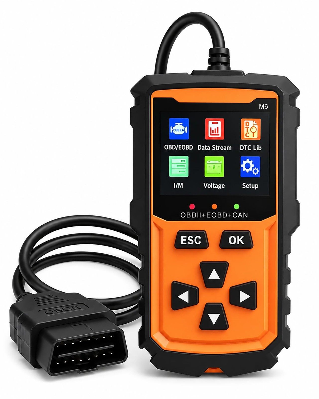 Vecooneen OBD2 Scanner M6,Car OBDII Diagnostic Code Reader,with Orange
