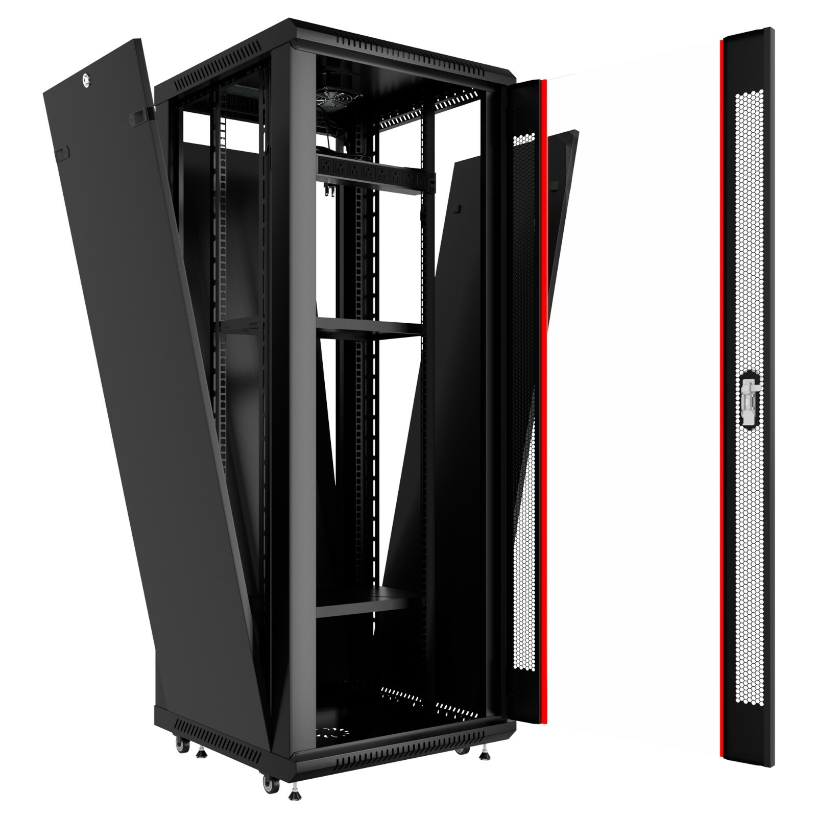 18U 24" Deep Wall Mount IT Network Server Rack Cabinet Enclosure Lockable 19"