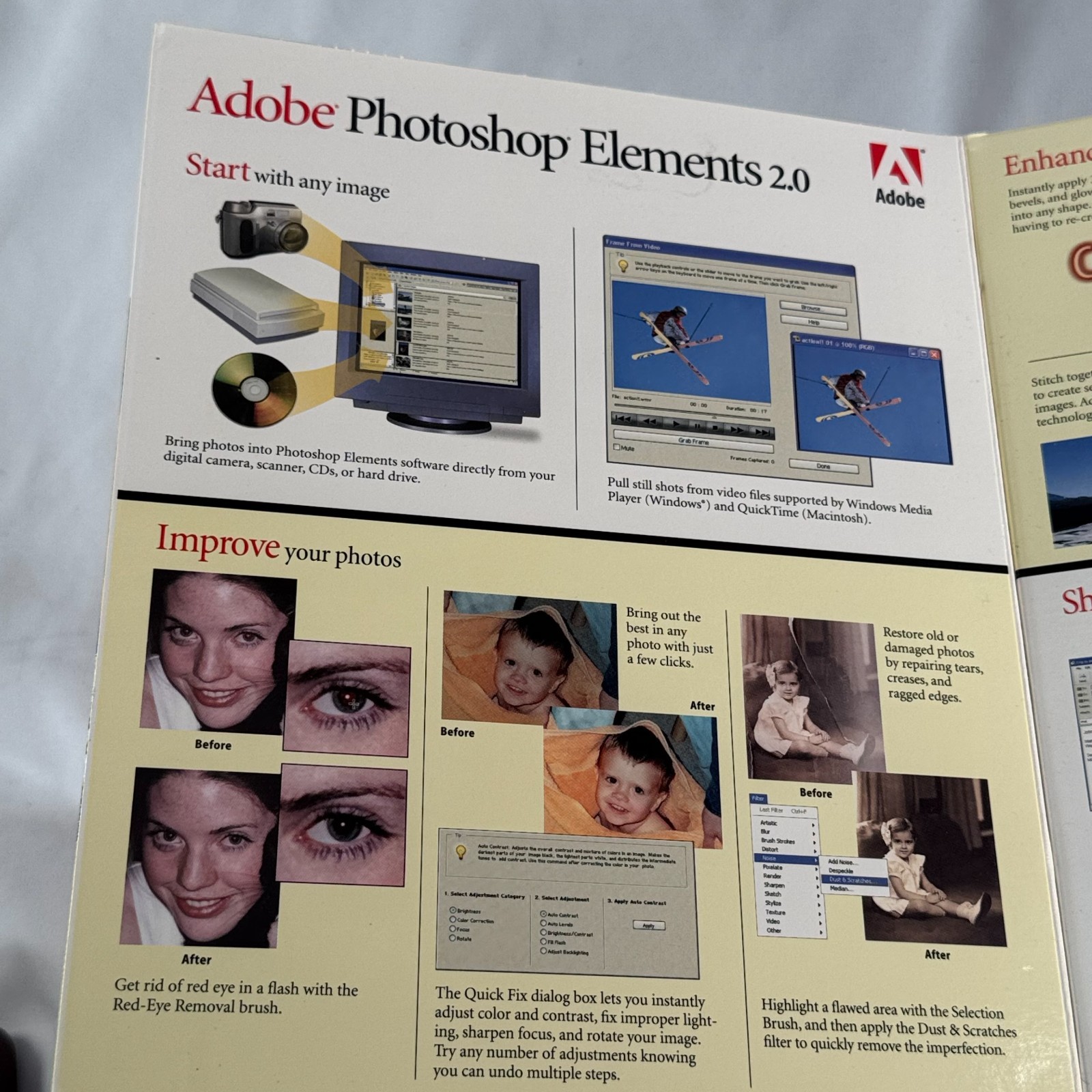 Adobe Photoshop Elements 2.0 Retail Box CD Manuals Win Mac Vintage Software Key
