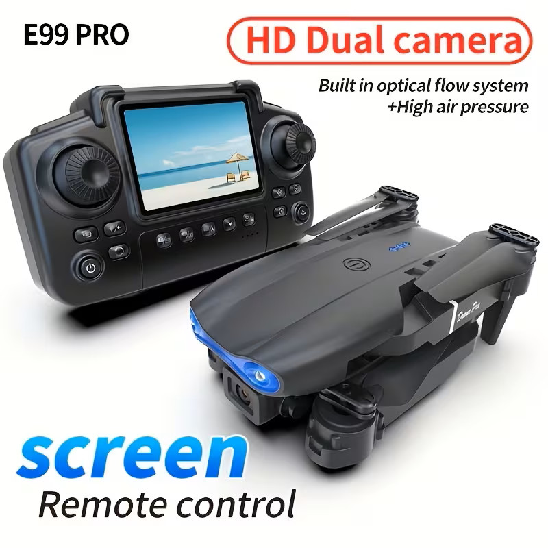 4K HD Camera Drone WiFi FPV RC Foldable Dual Camera with 3 Batteries