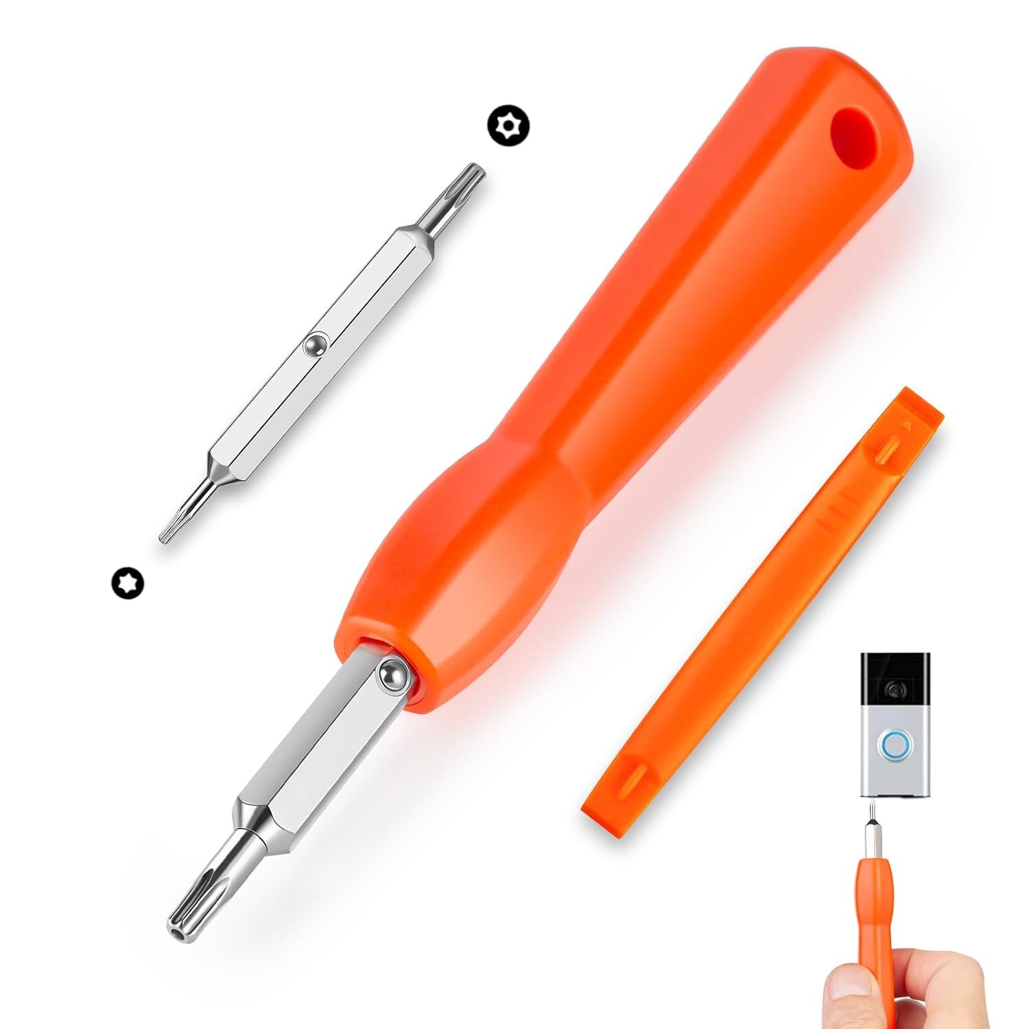 Video Doorbell Screwdriver, Double-Ended T6 T15 Screw Driver Tool for Camera Vid