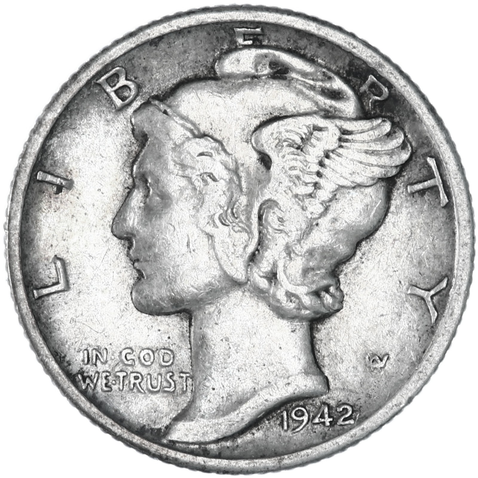 1942 D Mercury Dime 90% Silver Extra Fine XF