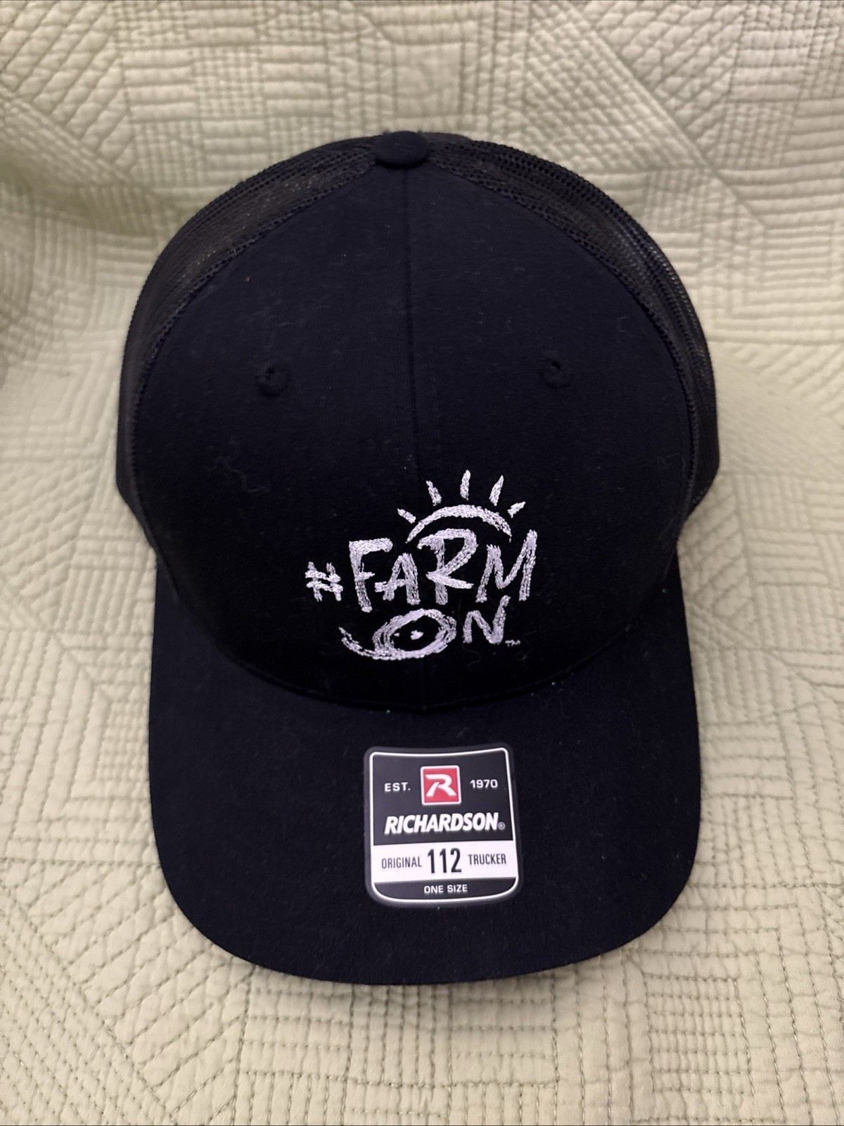 Richardson 112 Original Trucker #Farm On Logo Adjustable Snapback Mesh Hat Cap