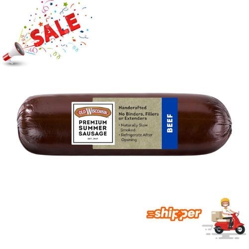 Old Wisconsin Premium Summer Sausage, 100% Natural Meat, Charcuterie, Ready to..
