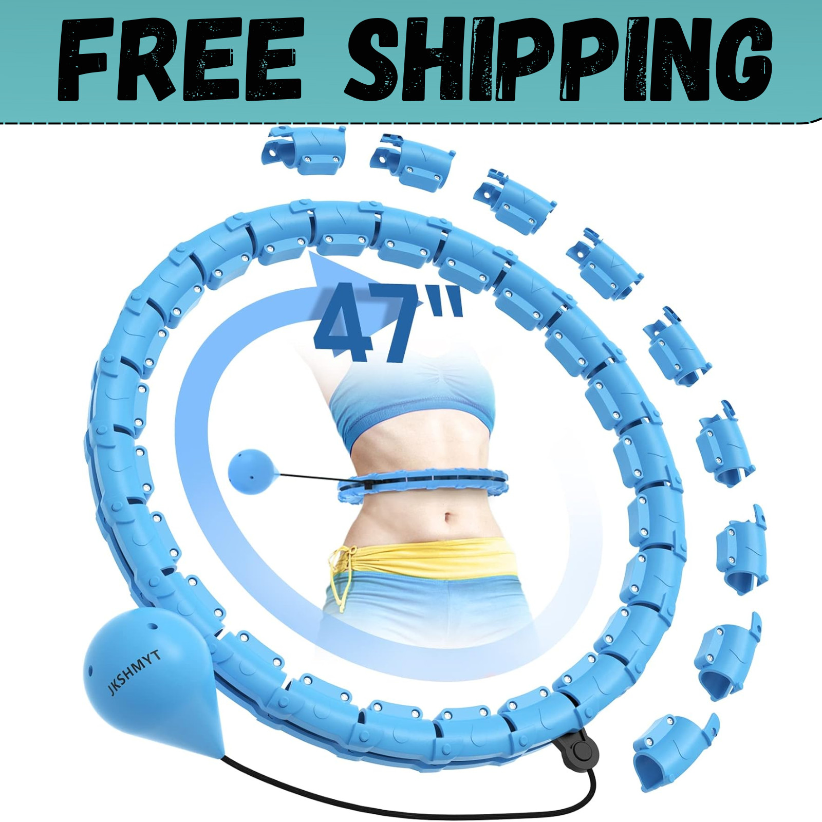 Infinity Hoop Fit Plus Size 47", Weighted Hula Hoops for Adults Weight Loss