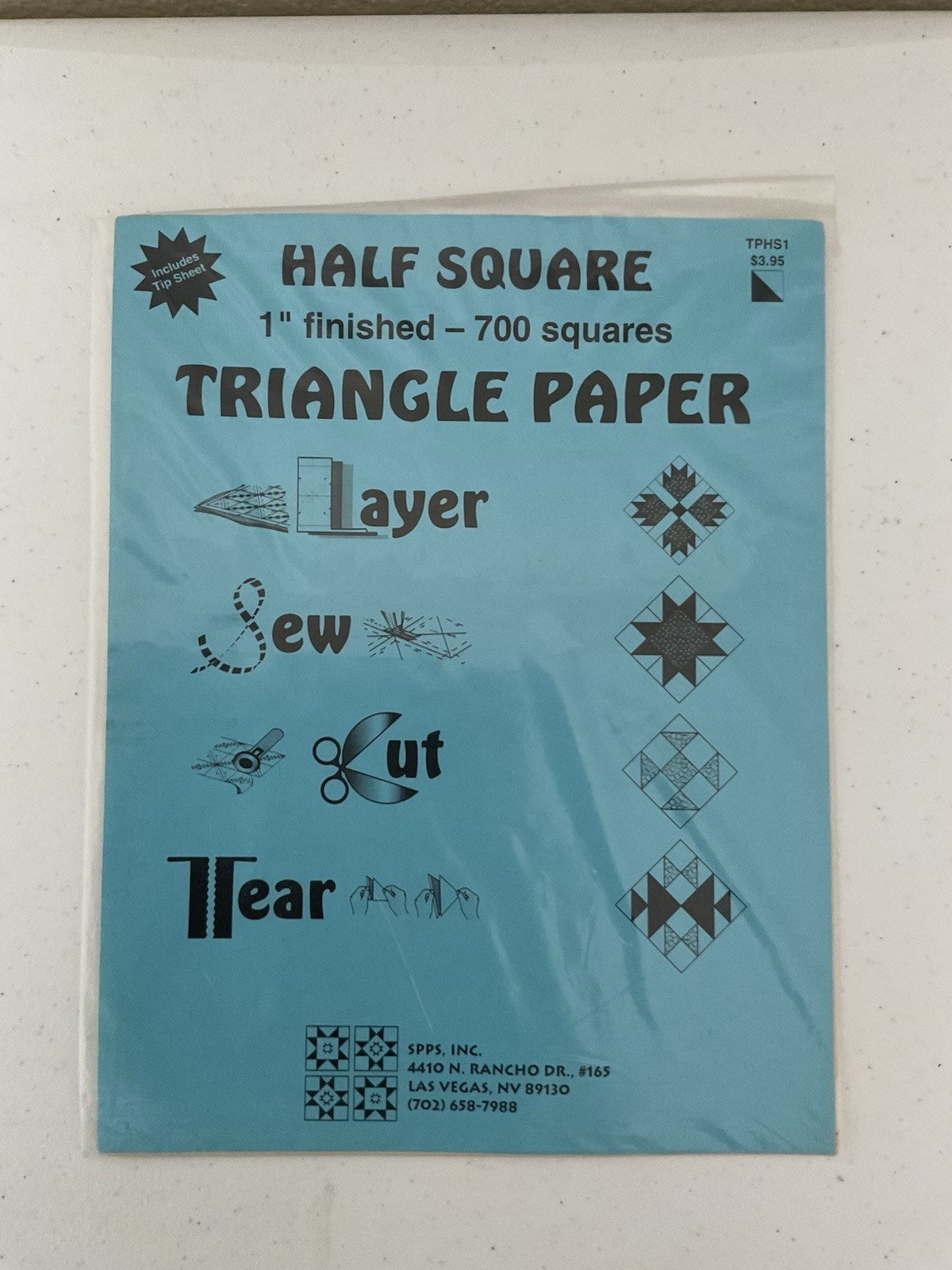 Viintage Triangle 1" Finished Flat Sheet - 700 Squares Layer Sew Cut Tear