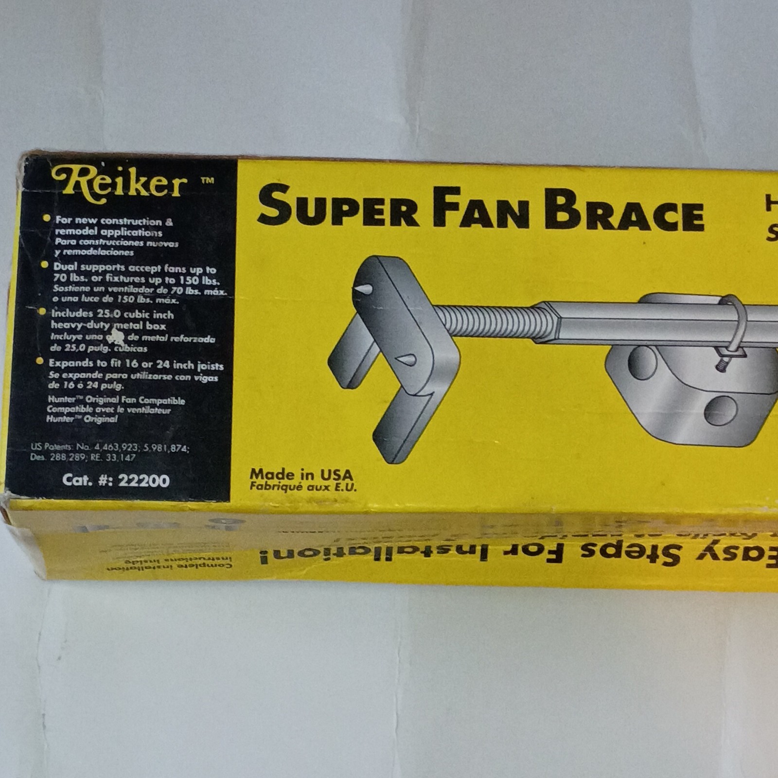 Reiker Super Fan Brace Heavy-Duty Fan Brace Pass & Seymour Legrand Yellow