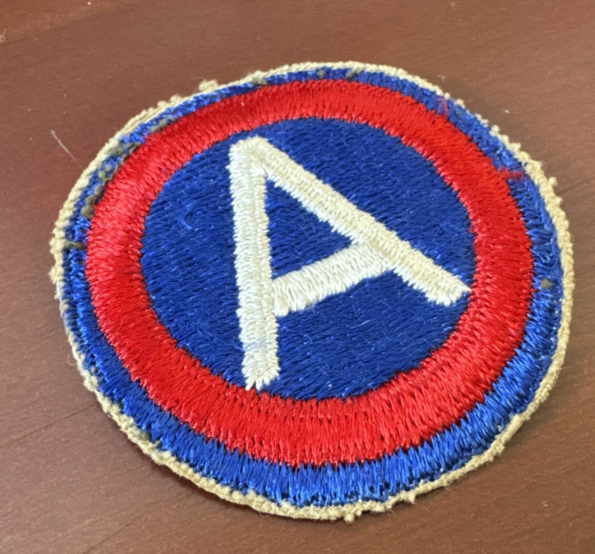 World War II Round US 3RD Army Central Command Insignia Sleeve Patch RARE