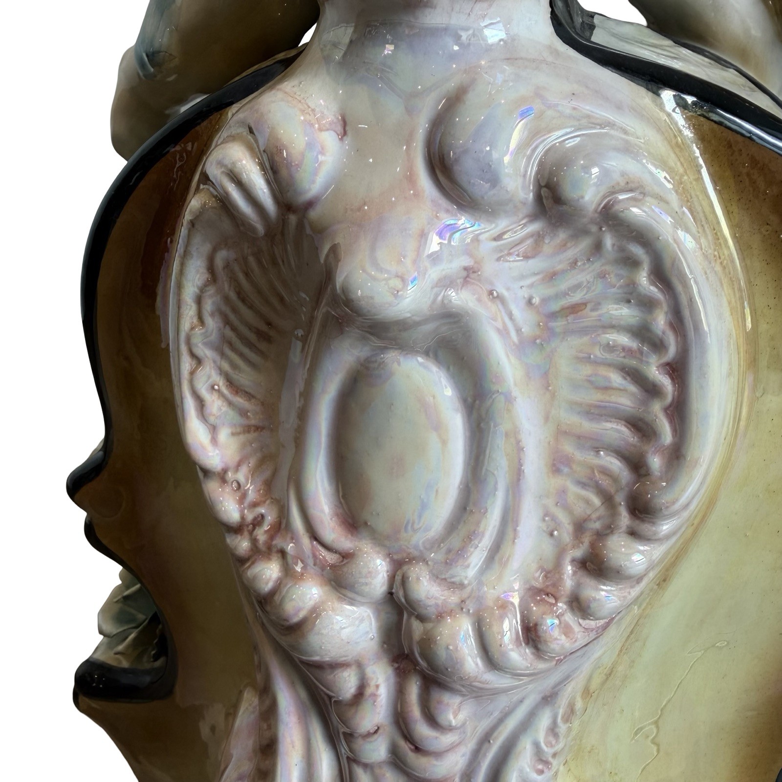 Large Capodimonte Cherub Table Lamp Italian Porcelain Figurine Decorative